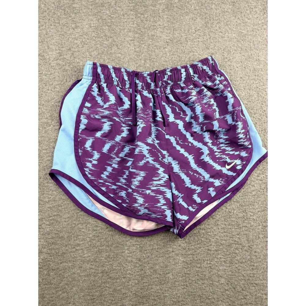 Nike Women's S Small Dri-FIT Tempo Running Shorts Purple Blue Print Lined